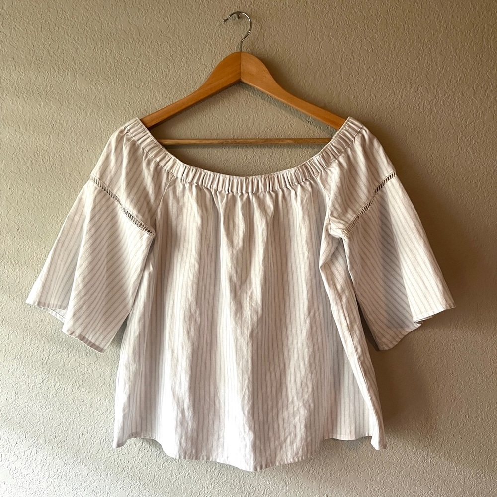 Abercrombie & Fitch Striped Off-Shoulder Blouse NWT Medium
